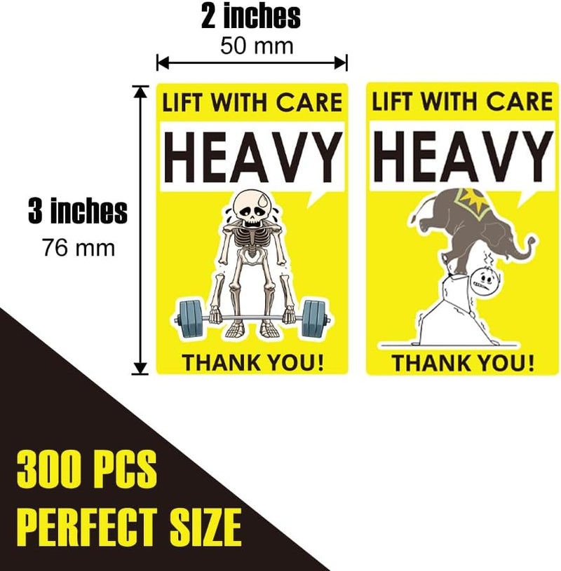 1step2dream Caution Heavy Sticker| Funny and Witty Labels for Heavy Special Handling Shipping,2×3 Inch Practical Labels for Moving | Permanent Adhesive - Image 2